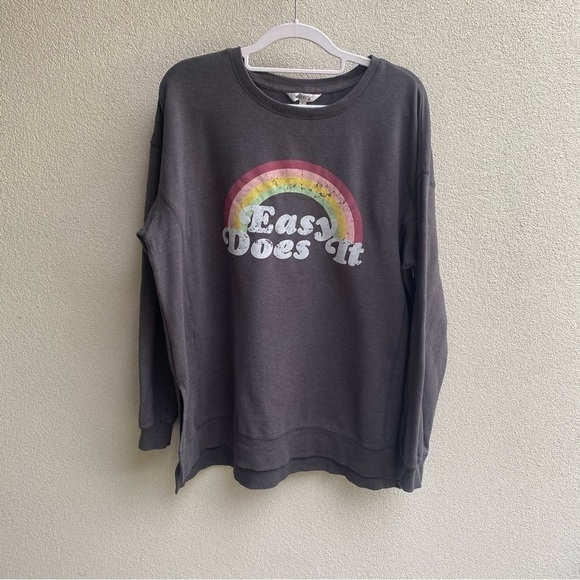 Wildfox Easy Does It Gray Crew Sweatshirt - Picture 1 of 8